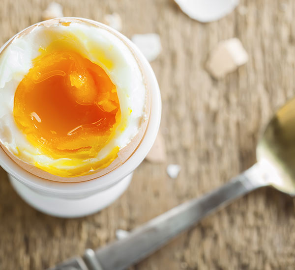 Boiled egg and spoon 
