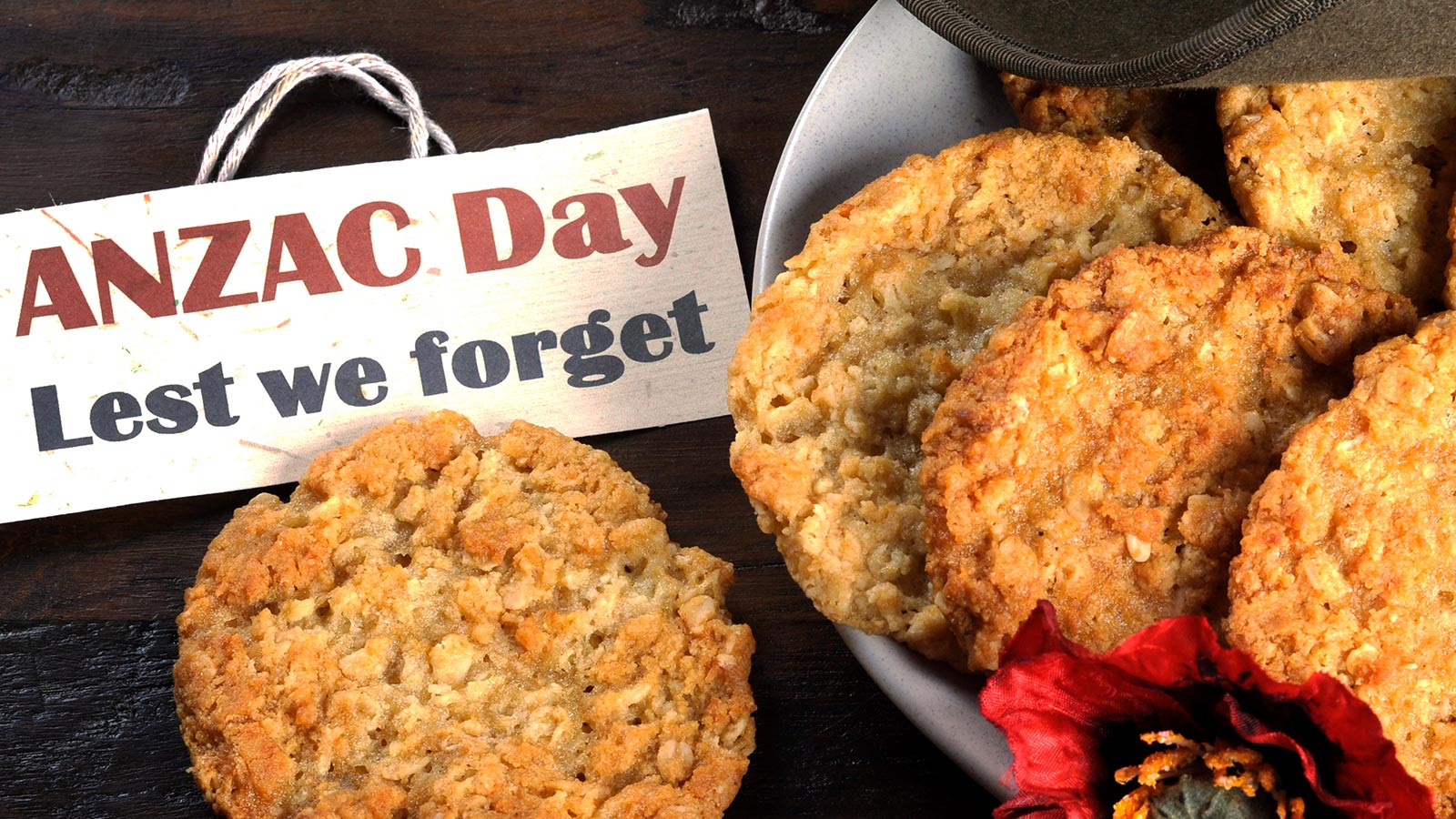 Anzac biscuits on a plate