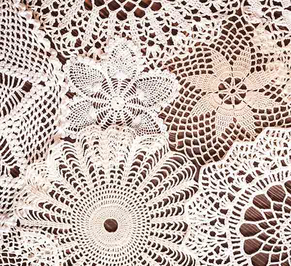 A selection of vintage doilies
