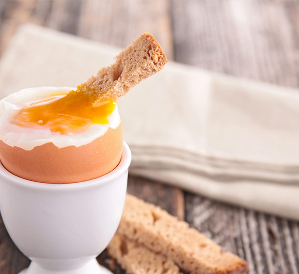 A boileg egg with soldiers