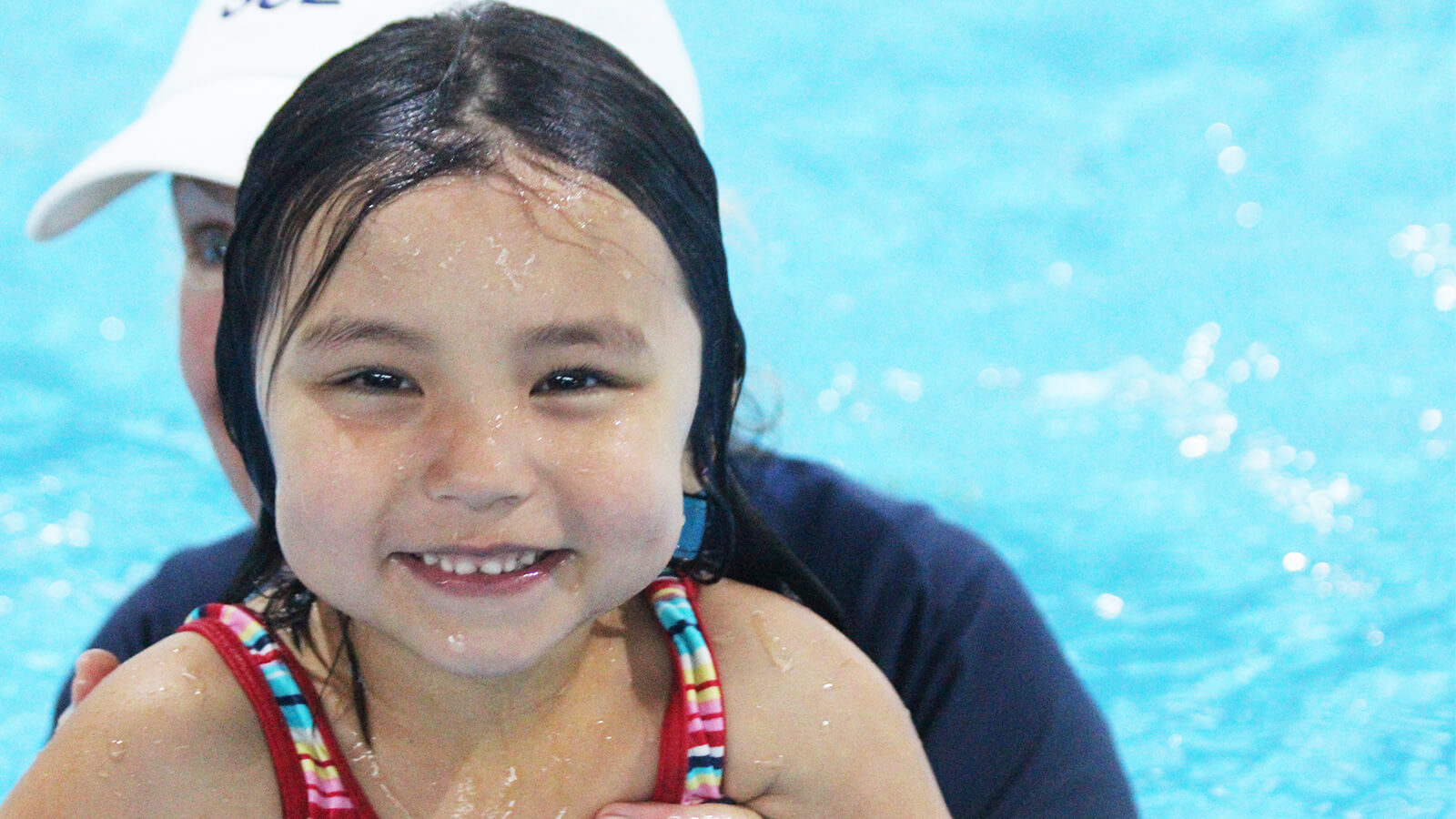 A girl enjoying swimming