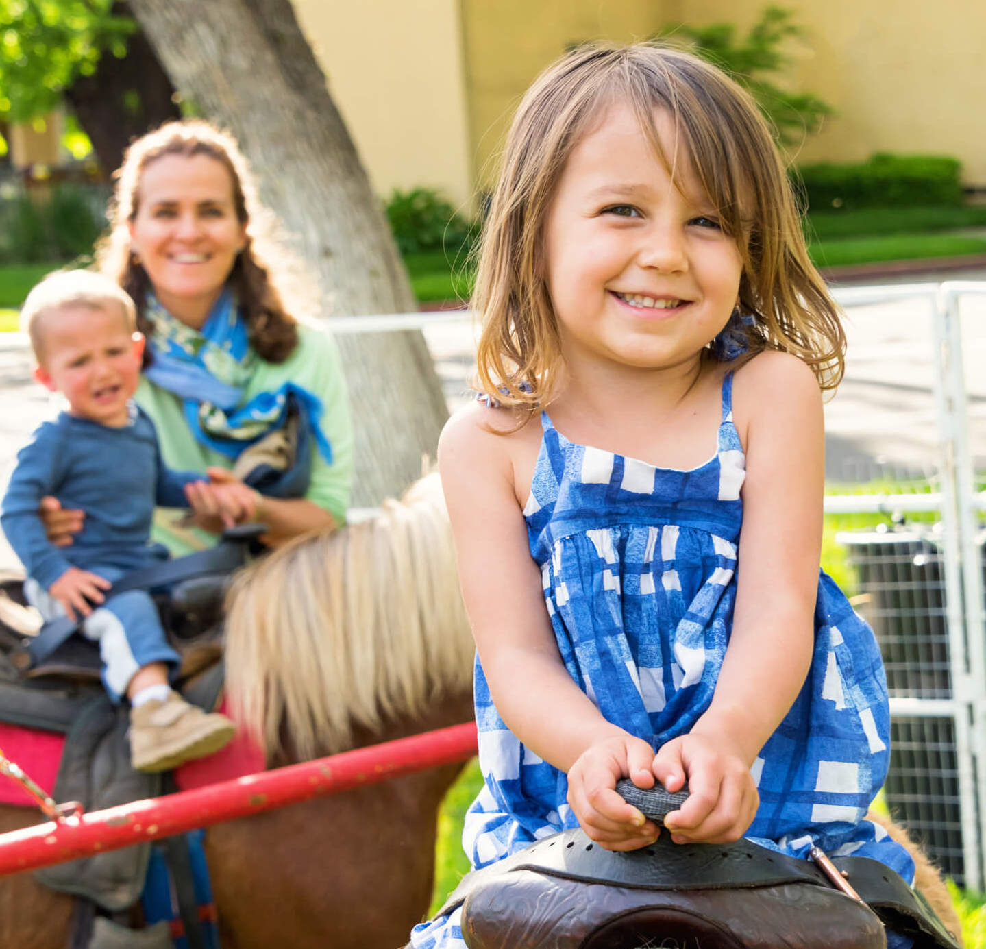 girl riding a pony