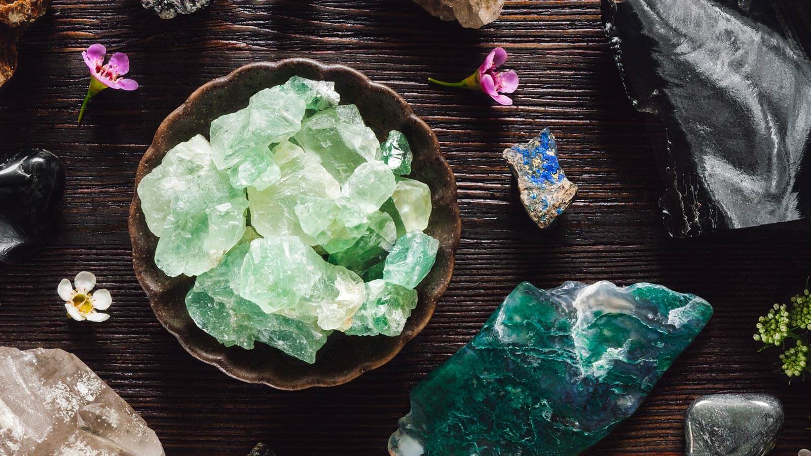 Semi precious stones flatlay