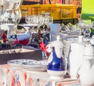 second hand items on a table